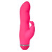 Розовый вибратор с клиторальным стимулятором PURRFECT SILICONE DELUXE DUOVIBE - 17,5 см.