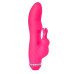 Розовый вибратор с клиторальным стимулятором PURRFECT SILICONE DELUXE RABBIT - 19 см.