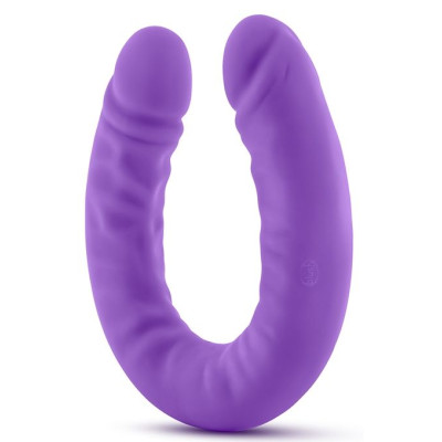 Фиолетовый двусторонний фаллоимитатор 18 inch Silicone Slim Double Dong  - 45,7 см.